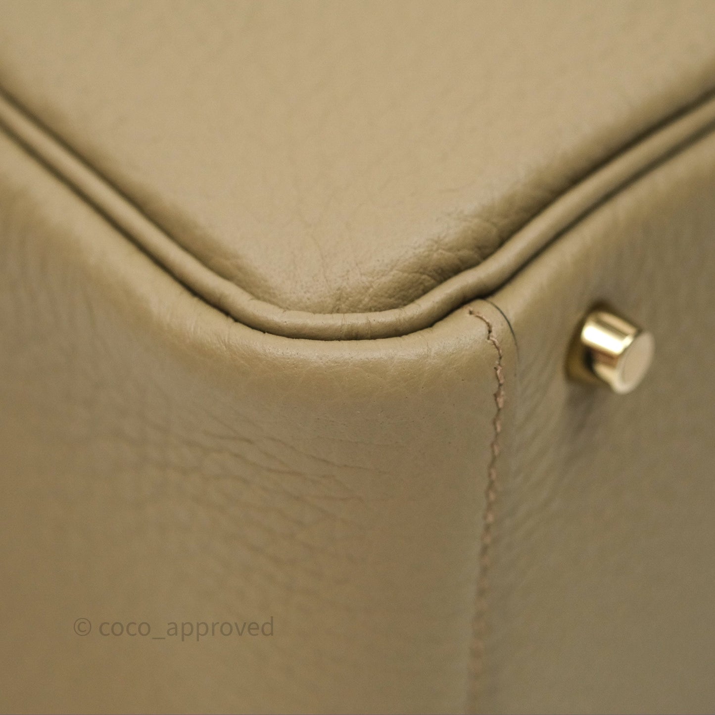 Hermès Mini Lindy 20 Beige Marfa 8Q Clemence Gold Hardware