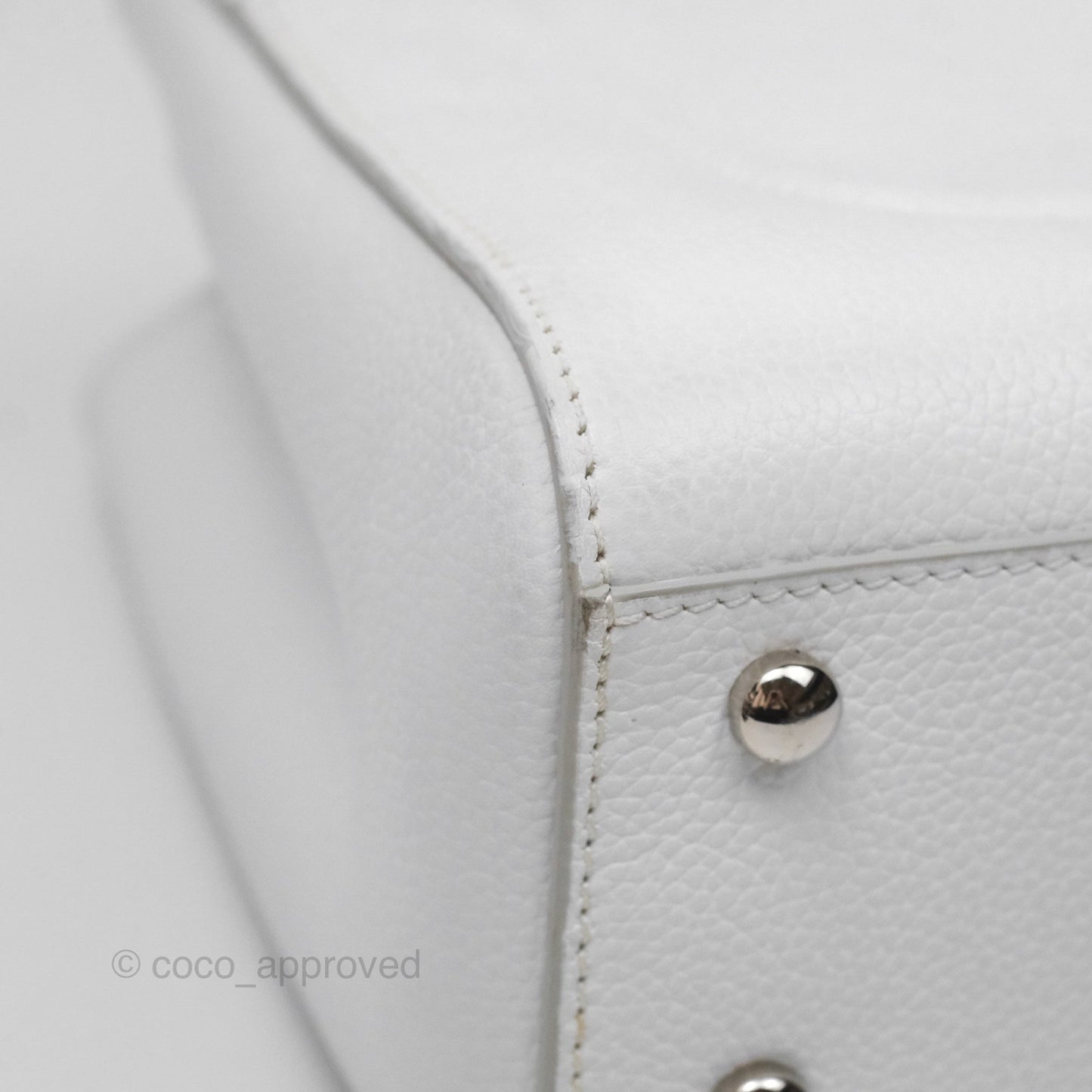 Chanel Mini Neo Executive Shopper Tote White Grained Calfskin Silver Hardware