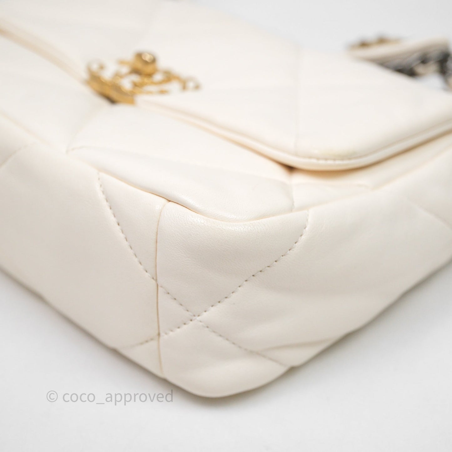 Chanel 19 Small Ivory White Mixed Hardware