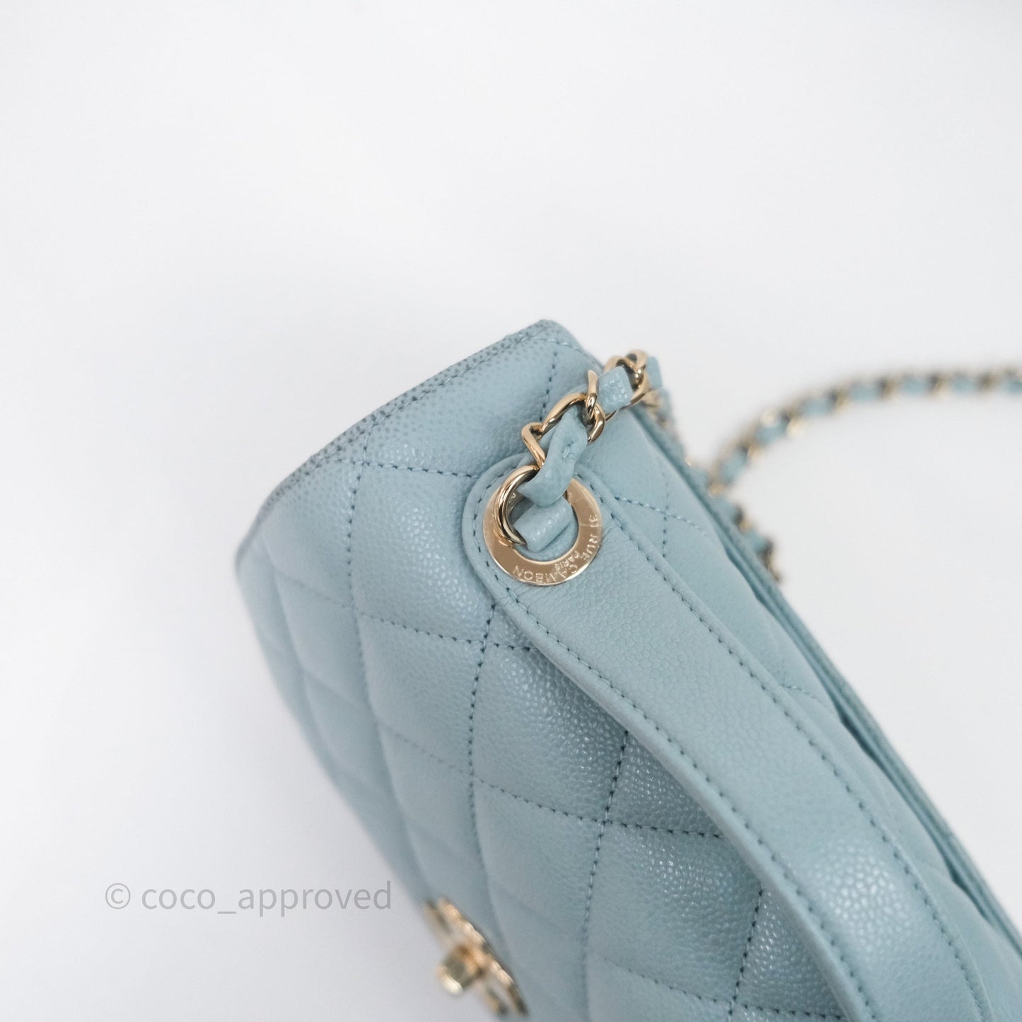 Chanel Quilted Medium Business Affinity Flap Blue Caviar Gold Hardware