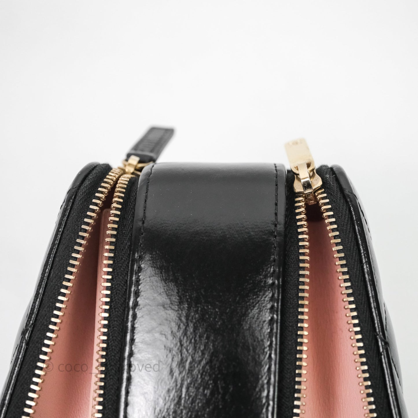 Chanel Small Top Handle Vanity Case Black Shiny Crumpled Calfskin Gold Hardware