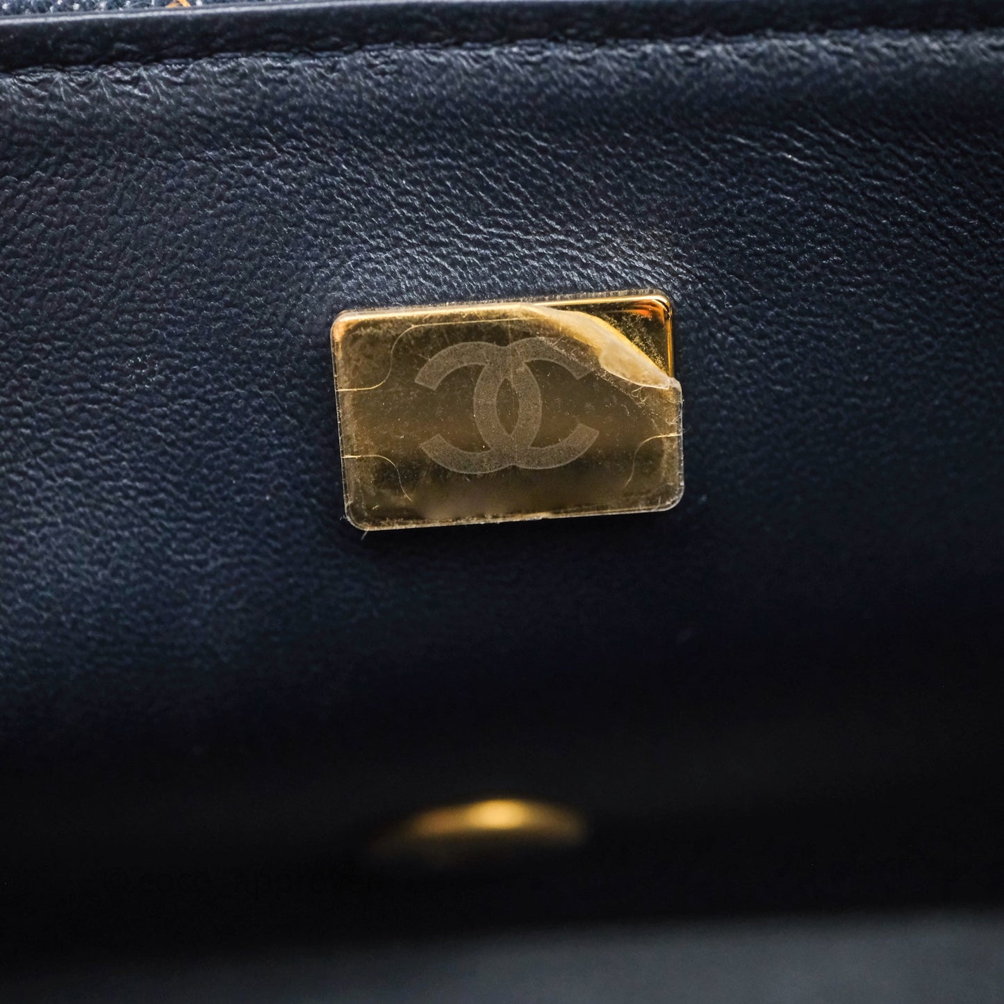 Chanel Mini Rectangular Quilted Dark Blue Denim Aged Gold Hardware