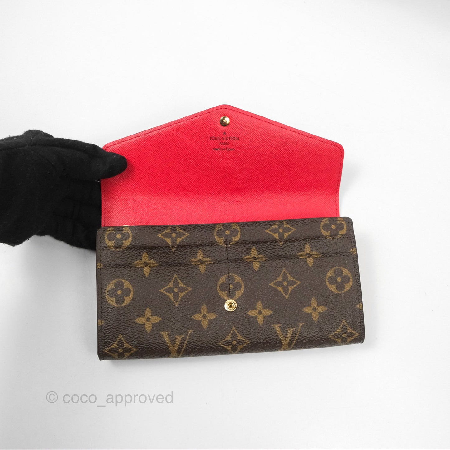 Louis Vuitton Sarah Wallet Coquelicot Red Monogram Canvas