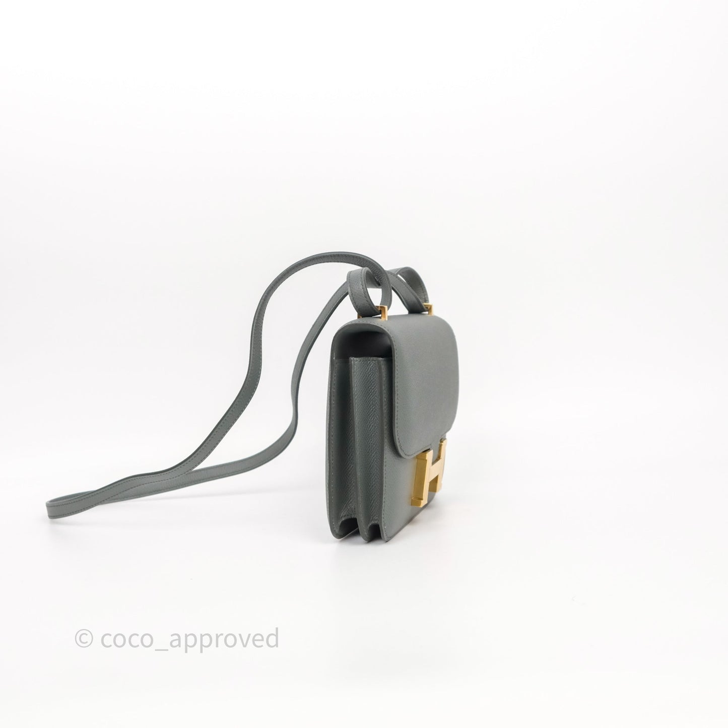 Hermès Constance Mini 18cm Vert Amande 63 Epsom Gold Hardware