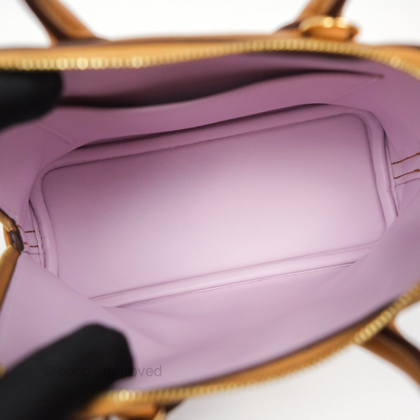 Hermès Bolide Mini 1923 Evercolor Caramel 28/ Mauve Pale 09 Gold Hardware