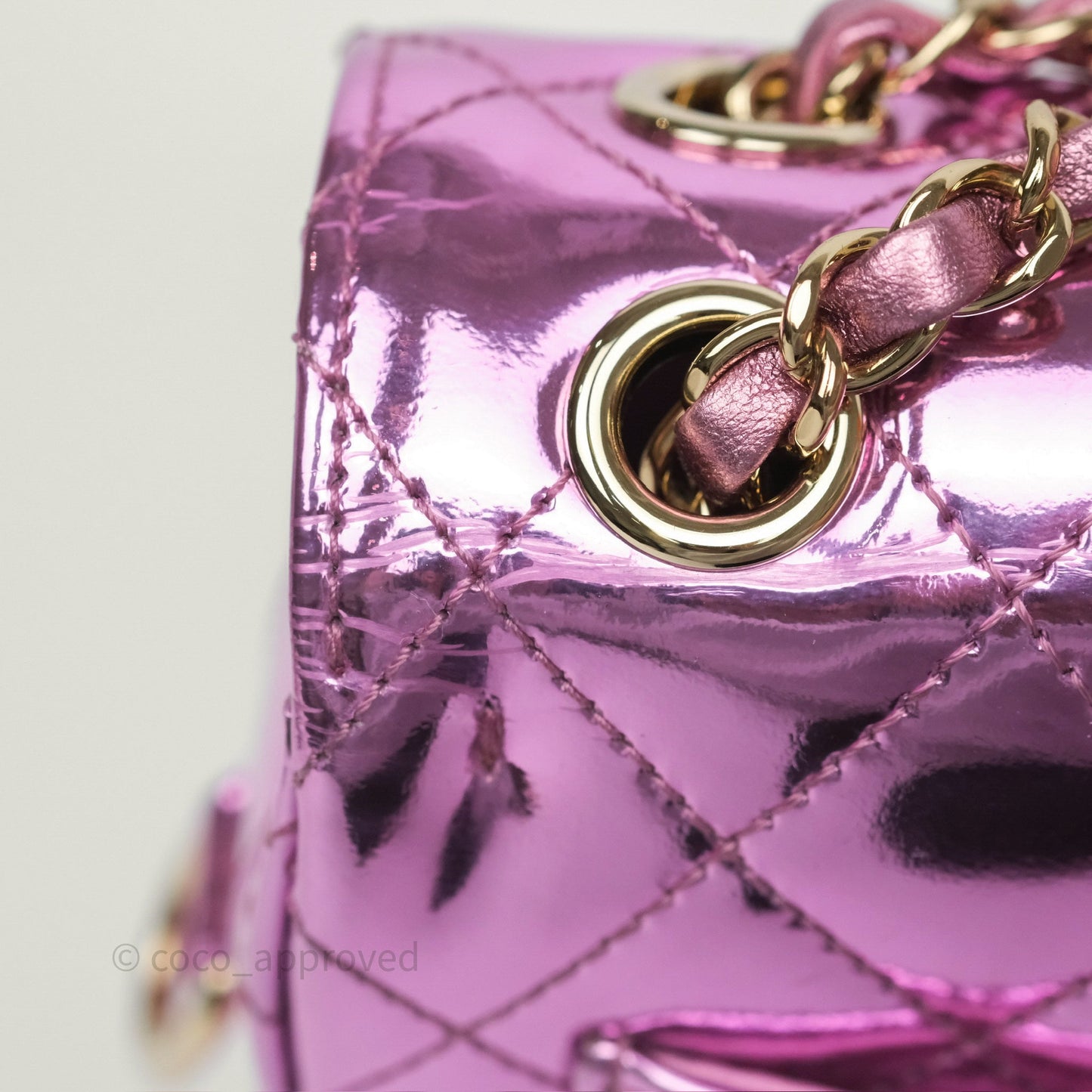 Chanel Hollywood Boulevard Flap with Star Coin Purse Lilac Pink Metallic Mirror Calfskin 24C