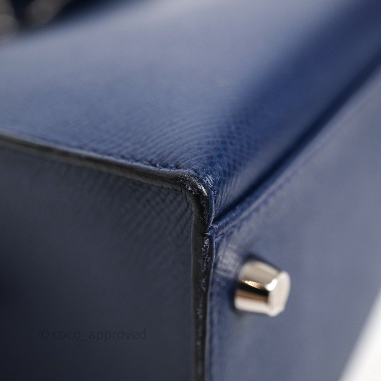 Hermes Kelly 32 Bleu Saphir 73 Epsom Palladium Hardware