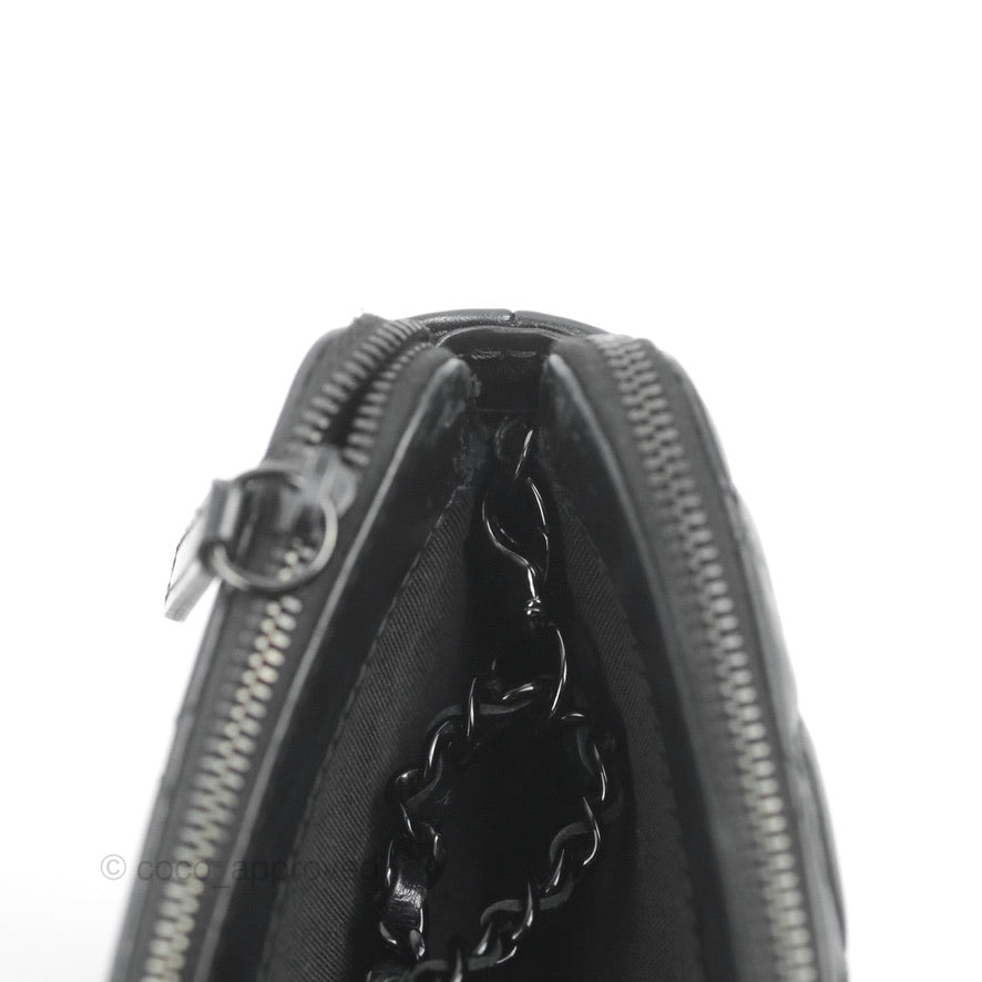 Chanel Gabrielle Clutch With Chain Aged Calfskin So Black