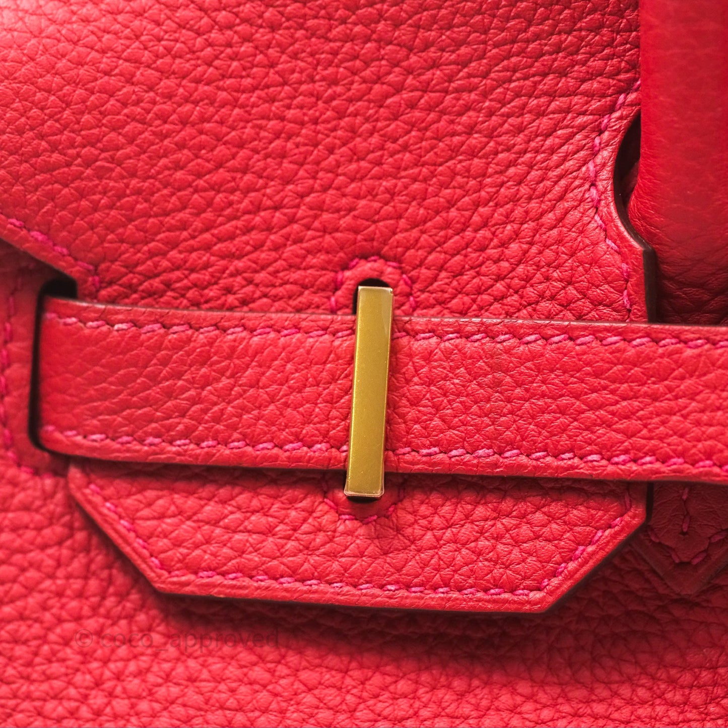 Hermès Birkin 30 Retourne Geranium D5 Togo Gold Hardware