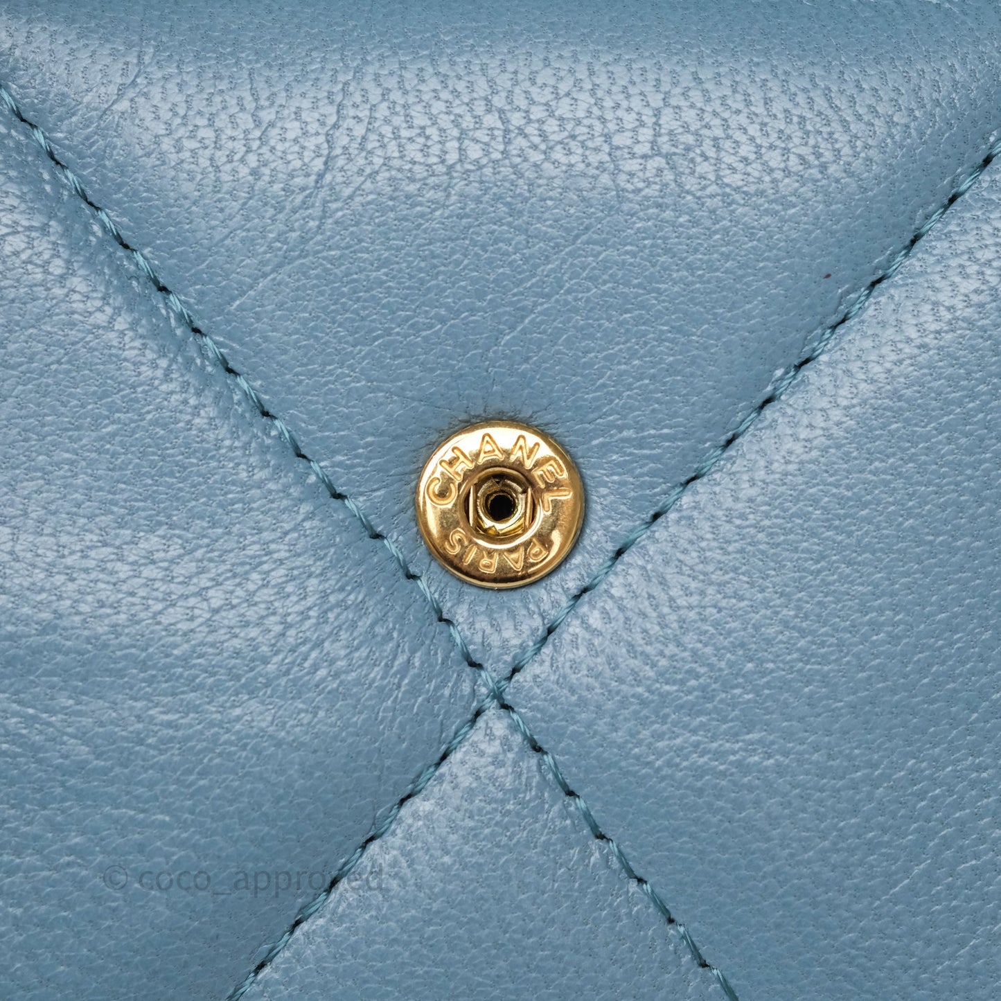 Chanel 19 Short Flap Wallet Cloud Blue Lambskin