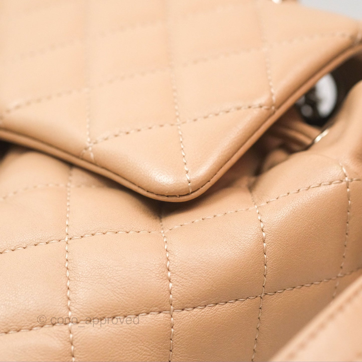 Chanel Quilted Small Urban Spirit Backpack Beige Lambskin Silver Hardware