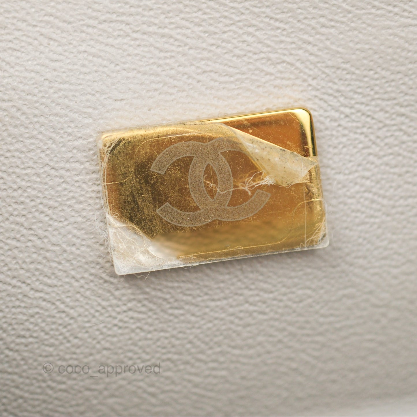 Chanel Top Handle Mini Rectangular Flap Bag Light Grey Lambskin Aged Gold Hardware