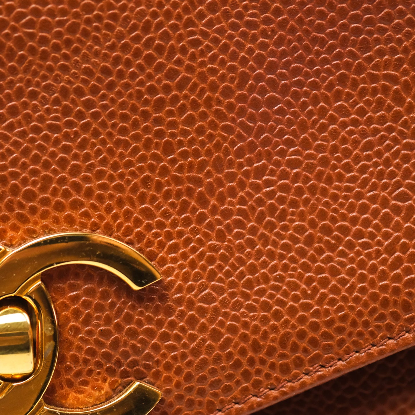 Chanel Vintage Tote Caramel Caviar 24K Gold Hardware