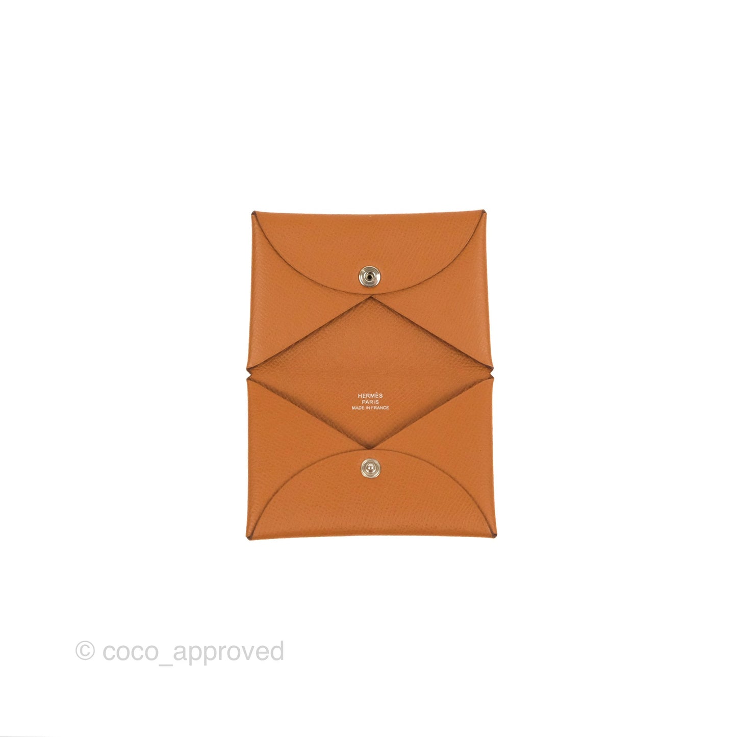 Hermès Calvi Card Holder Gold Epsom