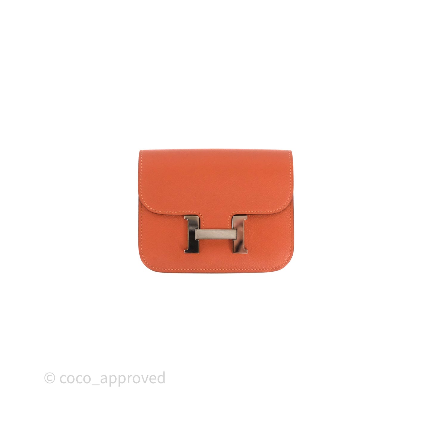 Hermès Constance Slim Wallet Blush J9/ Bleu Frida 0F Evercolor Palladium Hardware