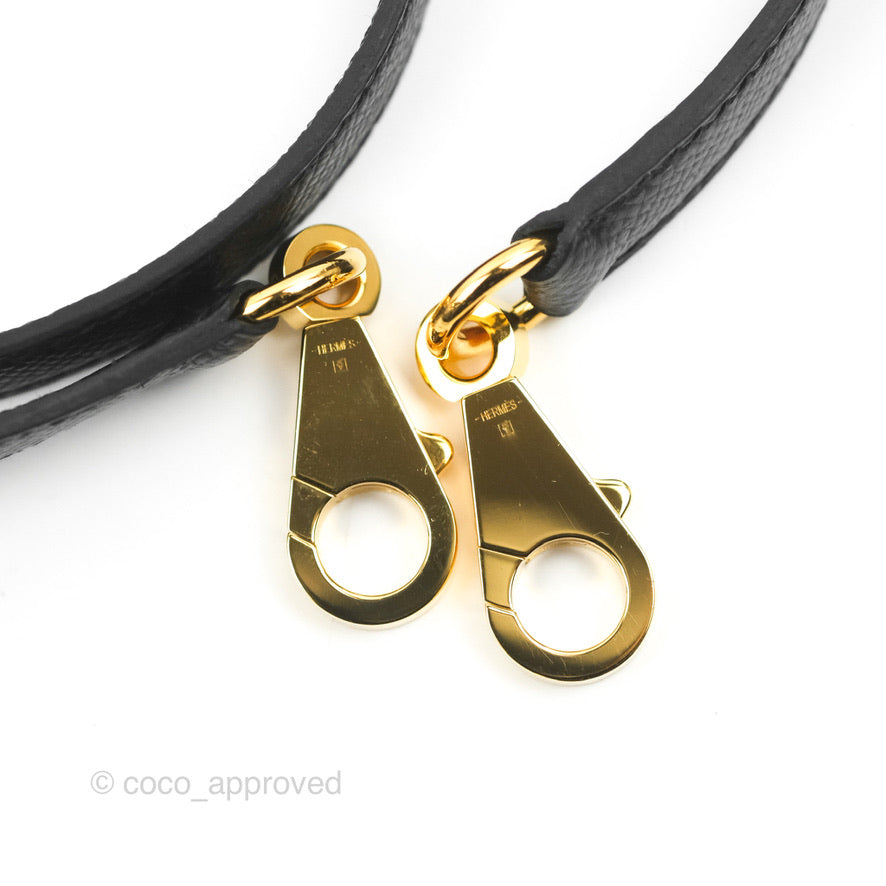 Hermès Bolide 1923 25 Black Epsom Gold Hardware