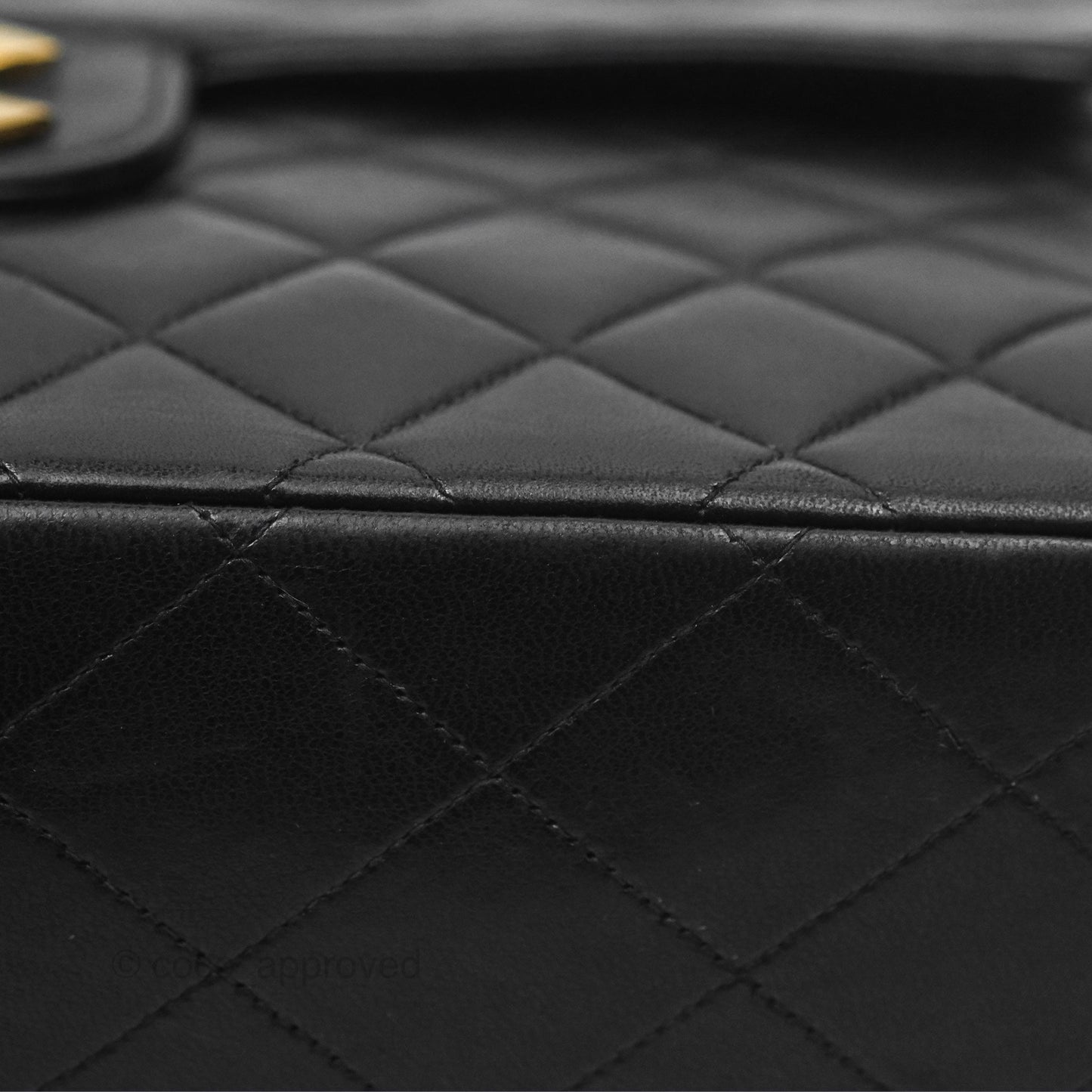 Chanel Vintage Jumbo Single Flap Black Lambskin 24K Gold Hardware