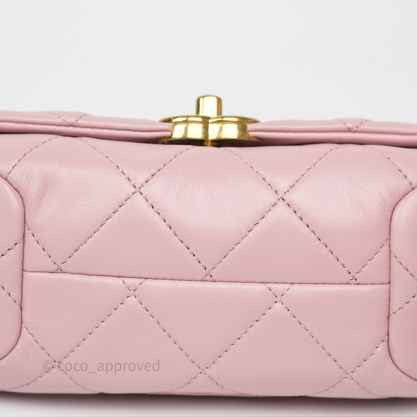Chanel Mini Color Match Flap Quilted Pink Lambskin Aged Gold Hardware