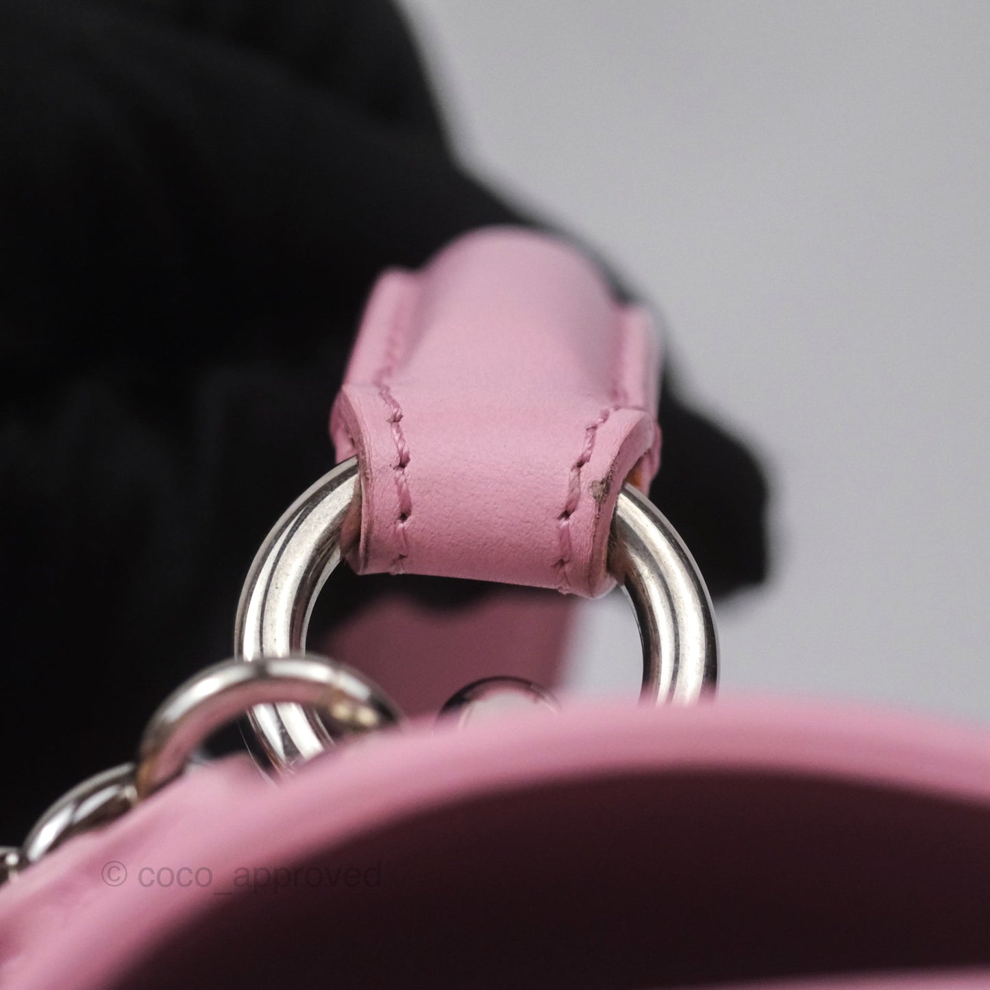Chanel Stitched Ring My Bag Flap Crossbody Pink Calfskin Silver Hardware