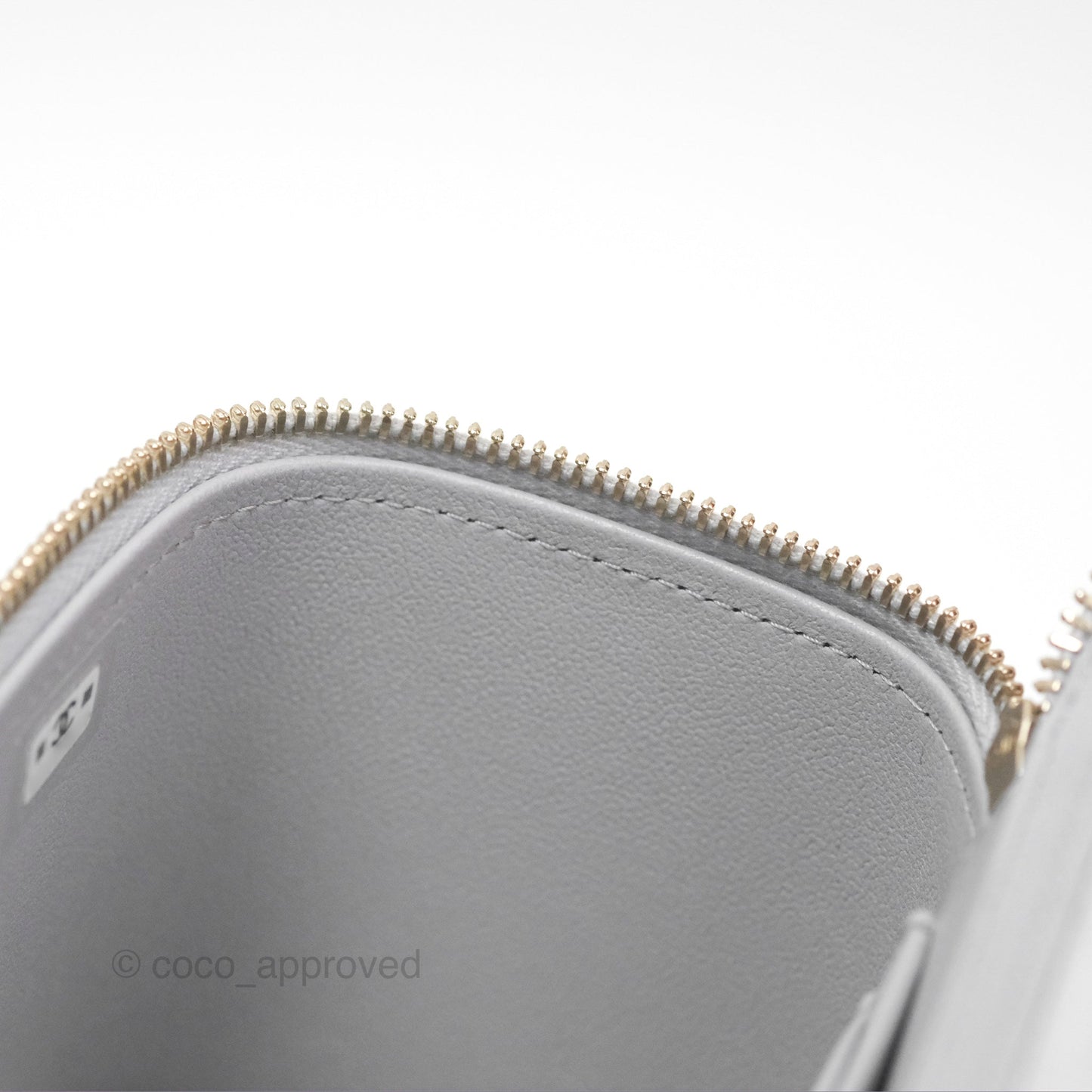 Chanel All Slide Vanity with Adjustable Chain Grey Lambskin Aged Gold Hardware