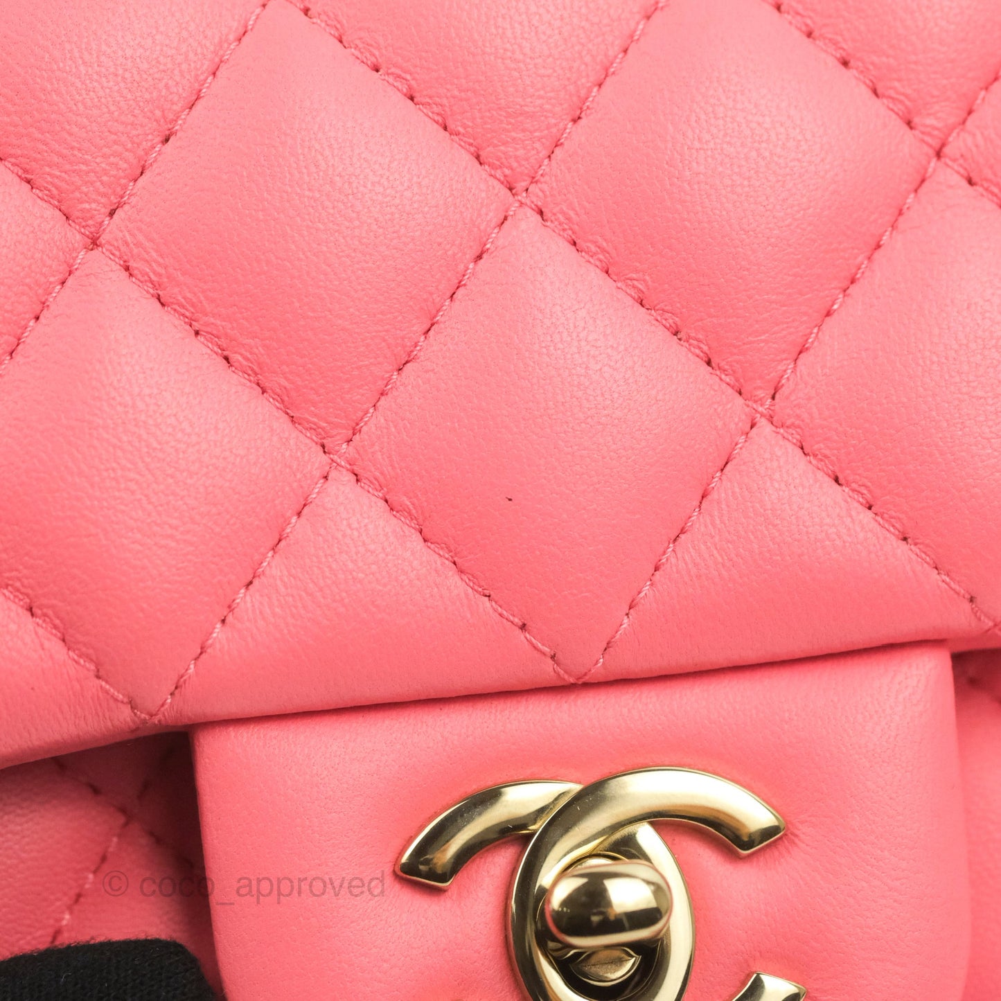 Chanel Mini Square Flap Pink Lambskin Gold Hardware