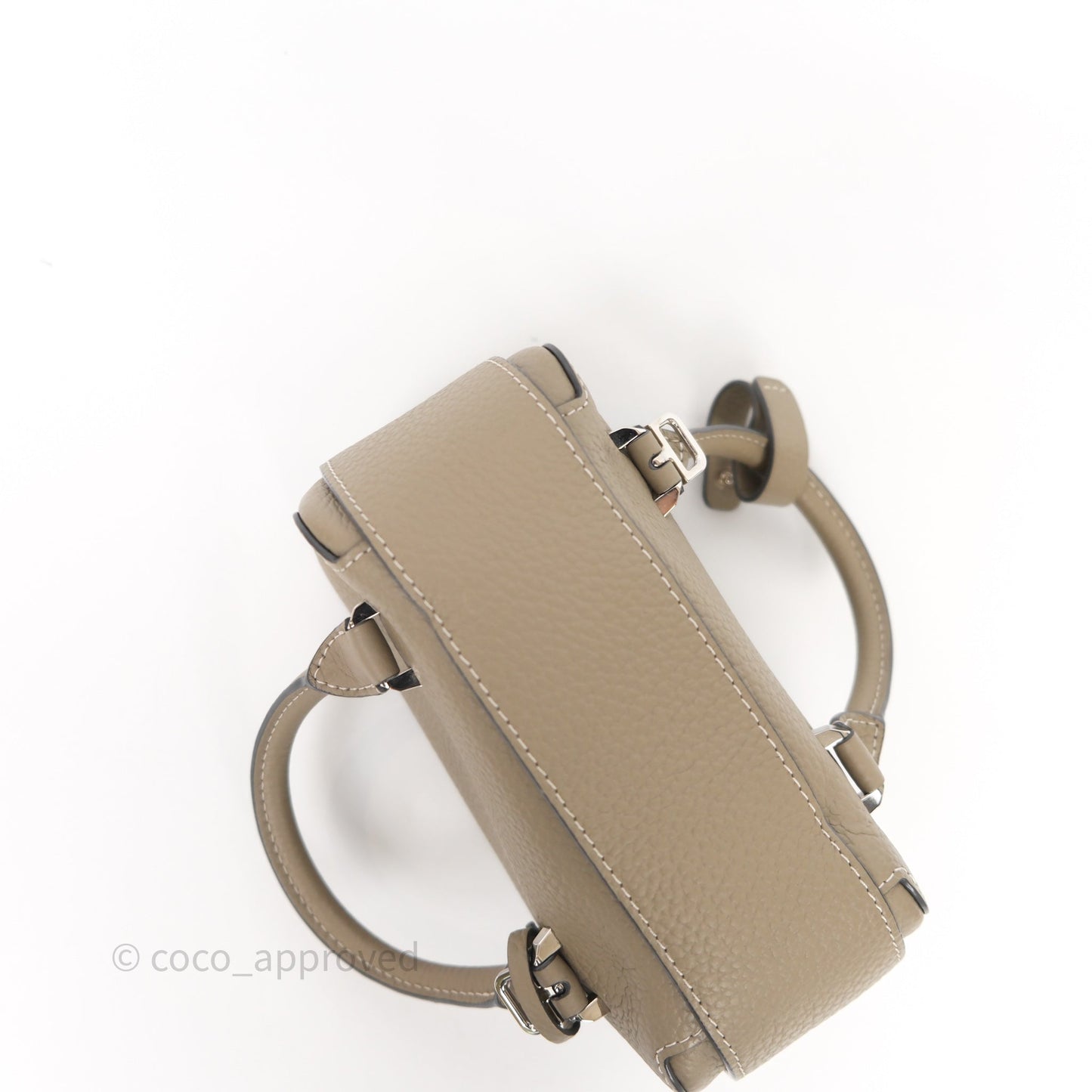 Delvaux Cool Box Nano Ivory Taurillon Soft Grained Calfskin Palladium Hardware