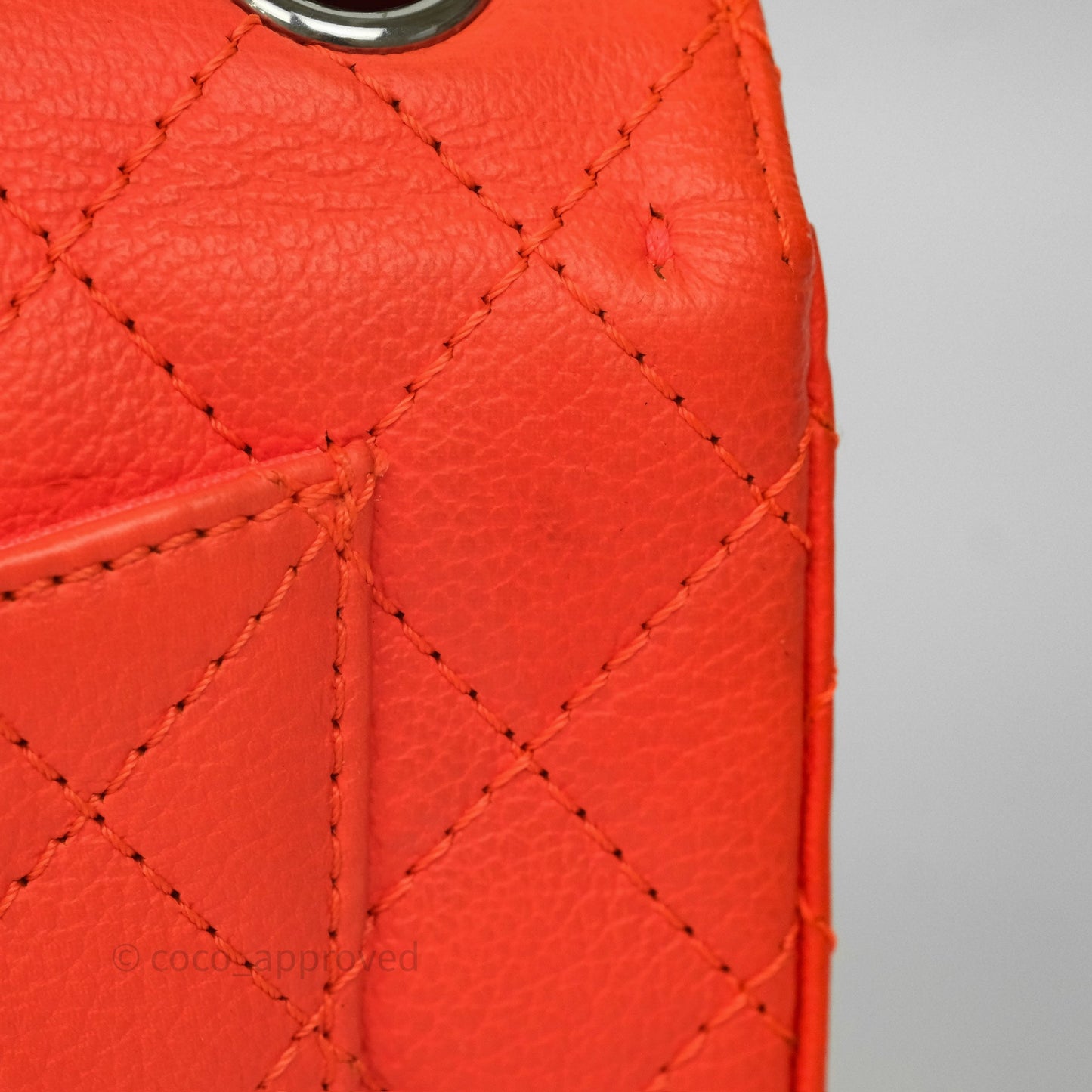 Chanel Mini Reissue 224 Tangerine Orange Goatskin Silver Hardware
