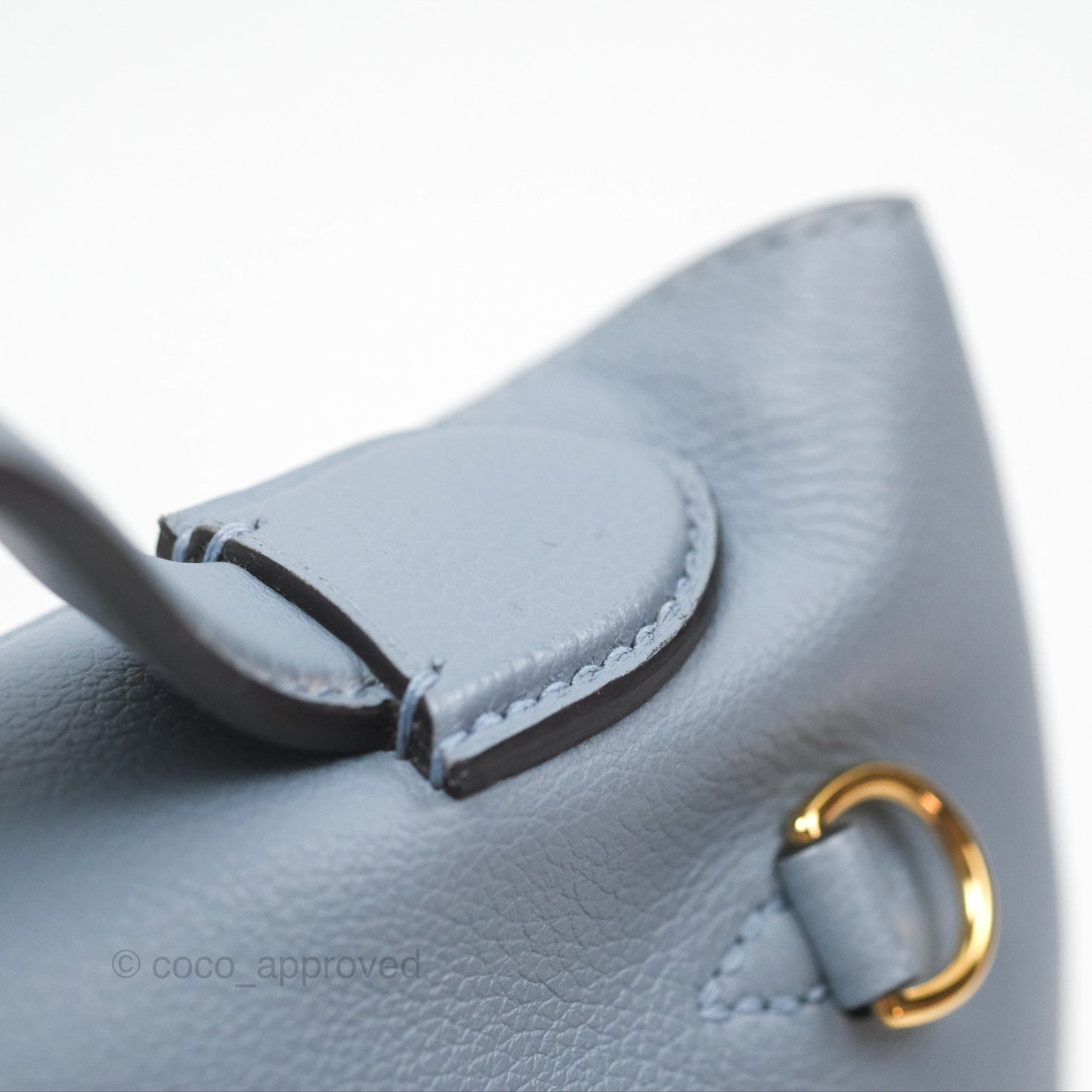 Hermès 24/24 21 Mini Bleu Lin J7 Evercolor/ Swift Gold Hardware