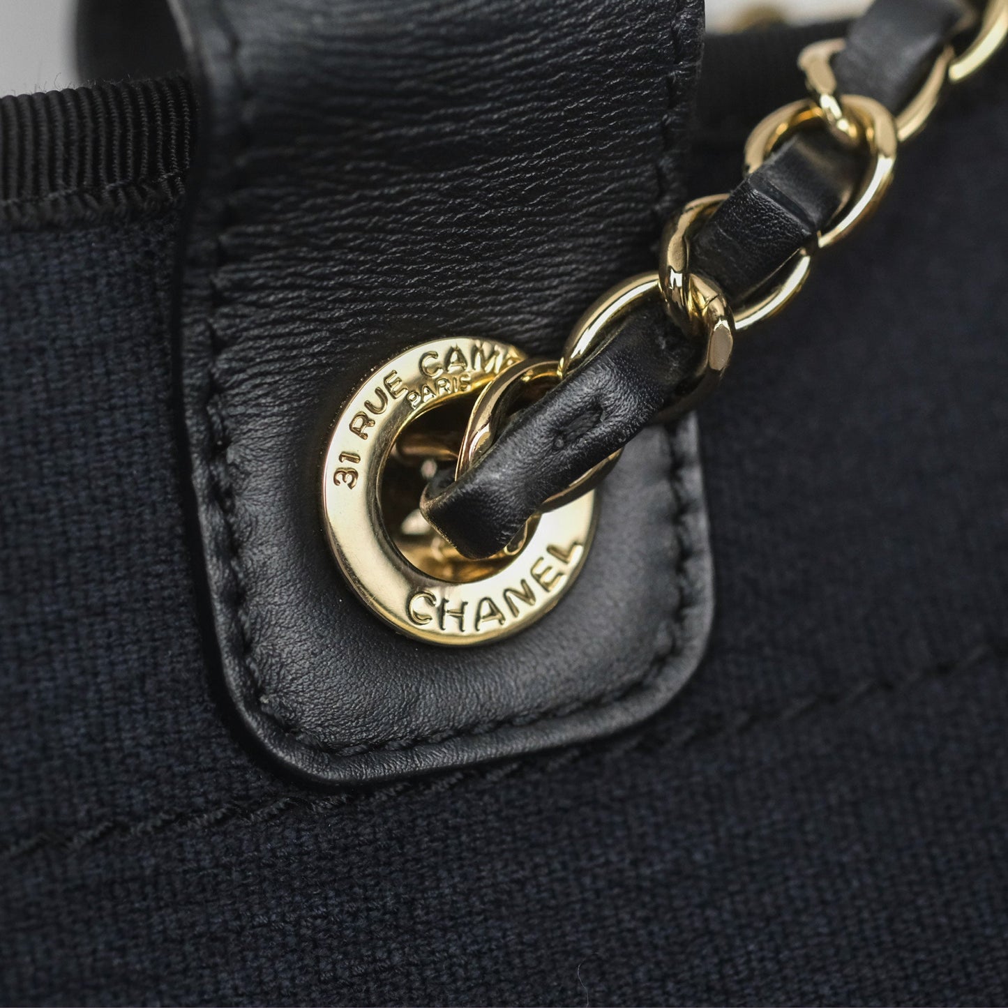 Chanel New Small Deauville Navy Canvas
