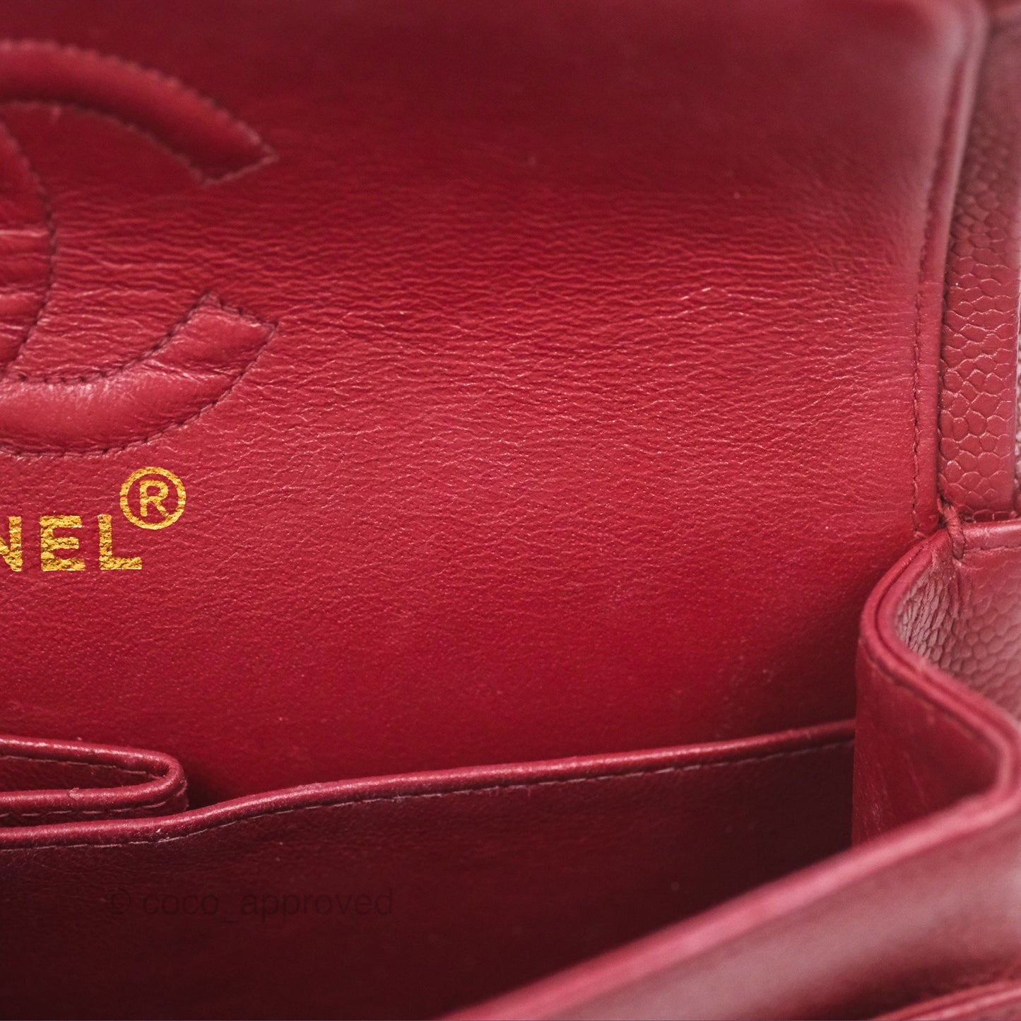Chanel Vintage Classic Small S/M Flap Burgundy Caviar 24K Gold Hardware
