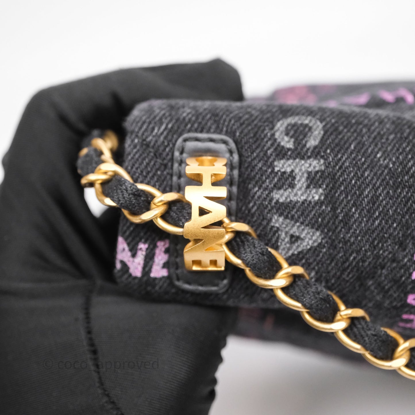 Chanel Large Denim Mood Flap Quilted Black Multicolor