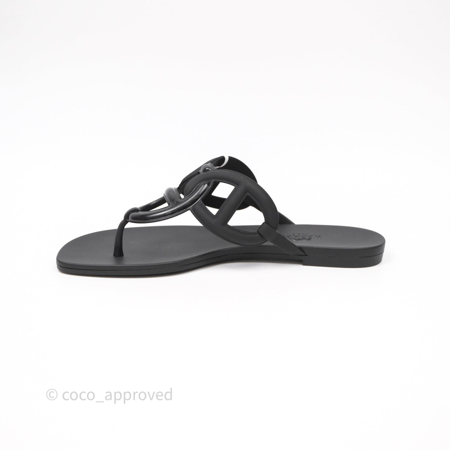 Hermes Egerie Sandals Black Size 37