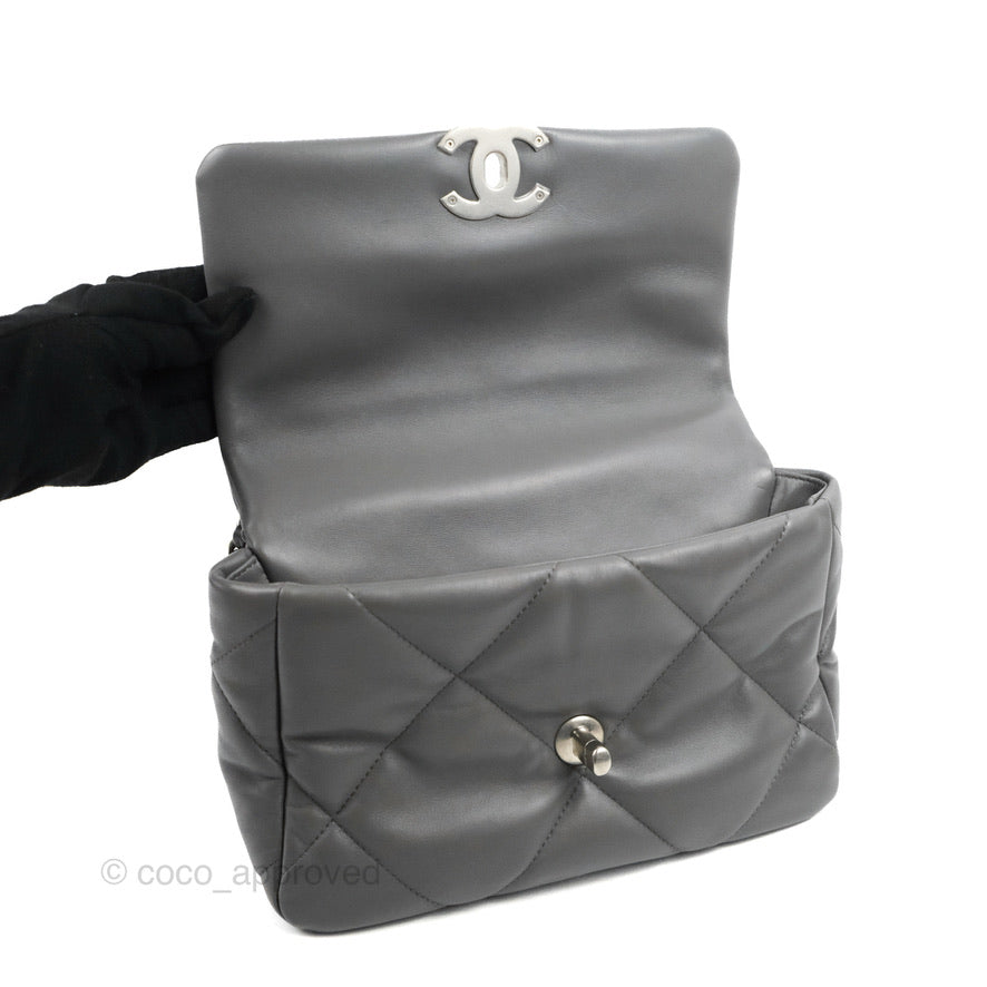 Chanel 19 Small Dark Grey Lambskin Mixed Hardware