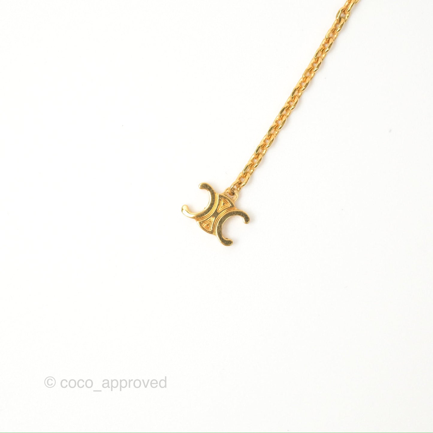 Celine Mini Triomphe Drop Earrings Gold