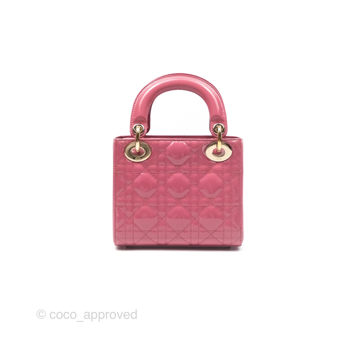Christian Dior Mini Lady Dior Dusty Pink Patent Gold Hardware