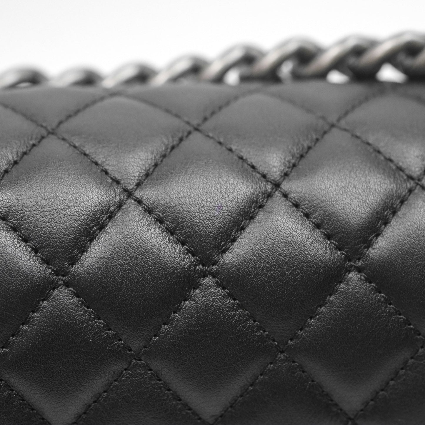 Chanel Quilted Medium Boy Black Calfskin Ruthenium Hardware