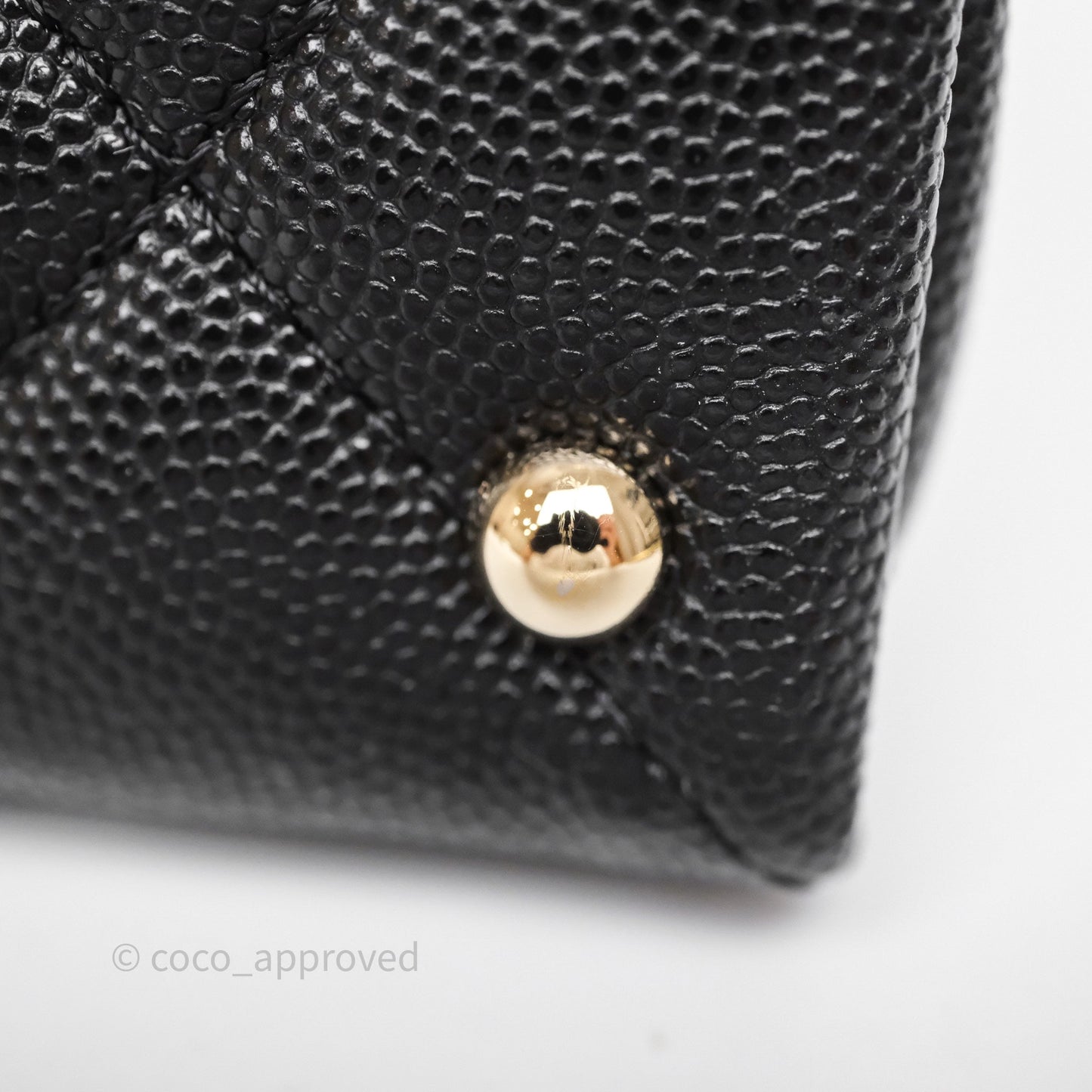Chanel Quilted Small Top Handle Flap Bag Black Caviar Gold Hardware