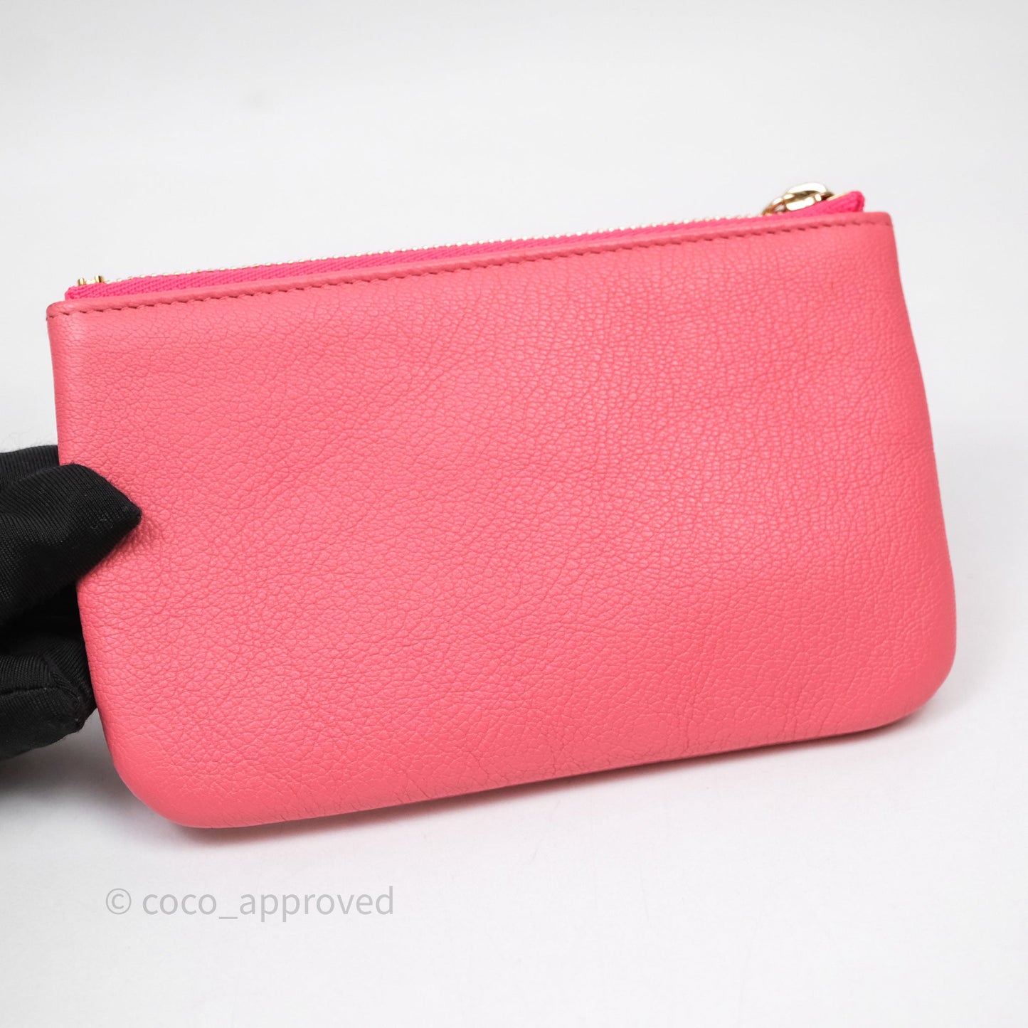 Chanel Camellia Mini O Case Pink Calfskin Gold Hardware
