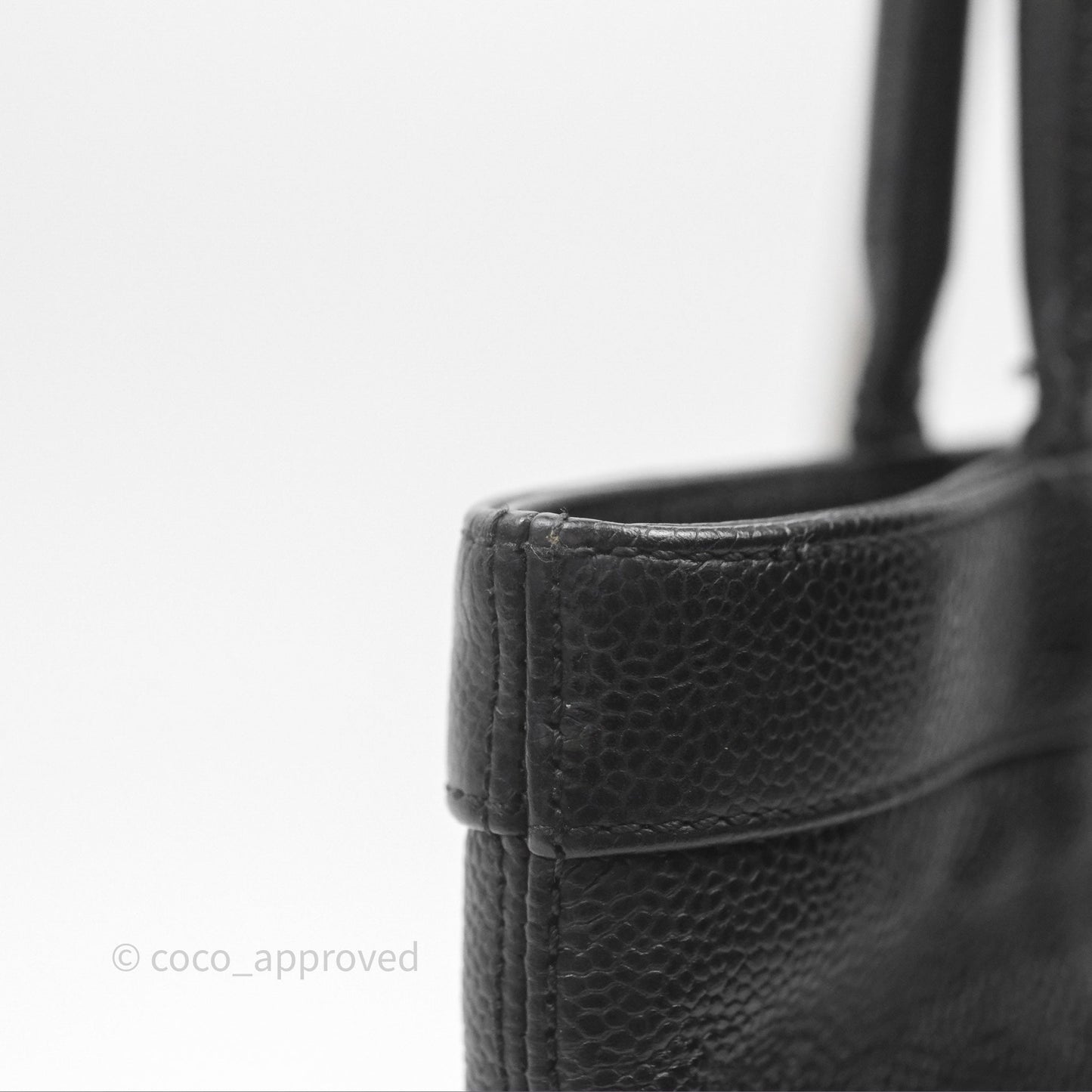 Chanel Vintage CC Tote Bag Black Caviar