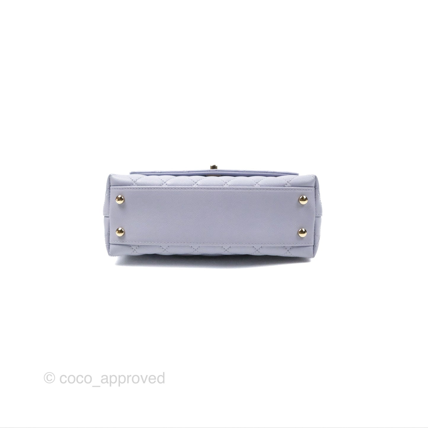 Chanel Small Coco Handle Quilted Purple Lilac Caviar Gold Hardware 21K