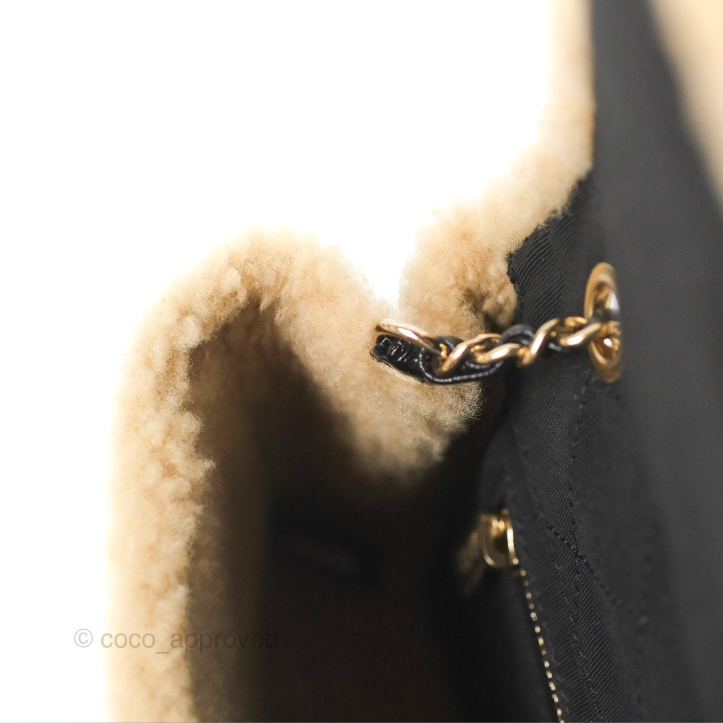 Chanel Mania CC Shearling Flap Bag Black Crumpled Glazed Sheepskin