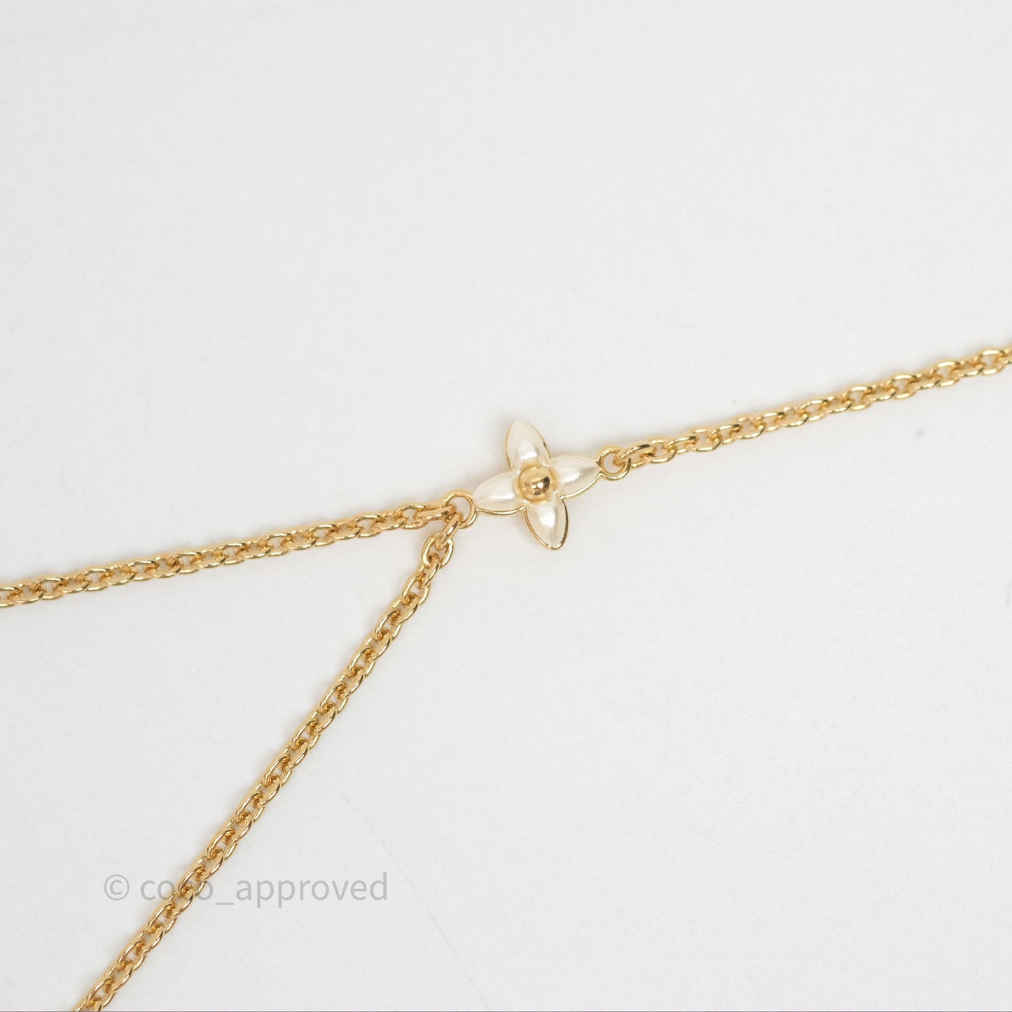 Louis Vuitton Floragram Necklace Pearls Gold Tone
