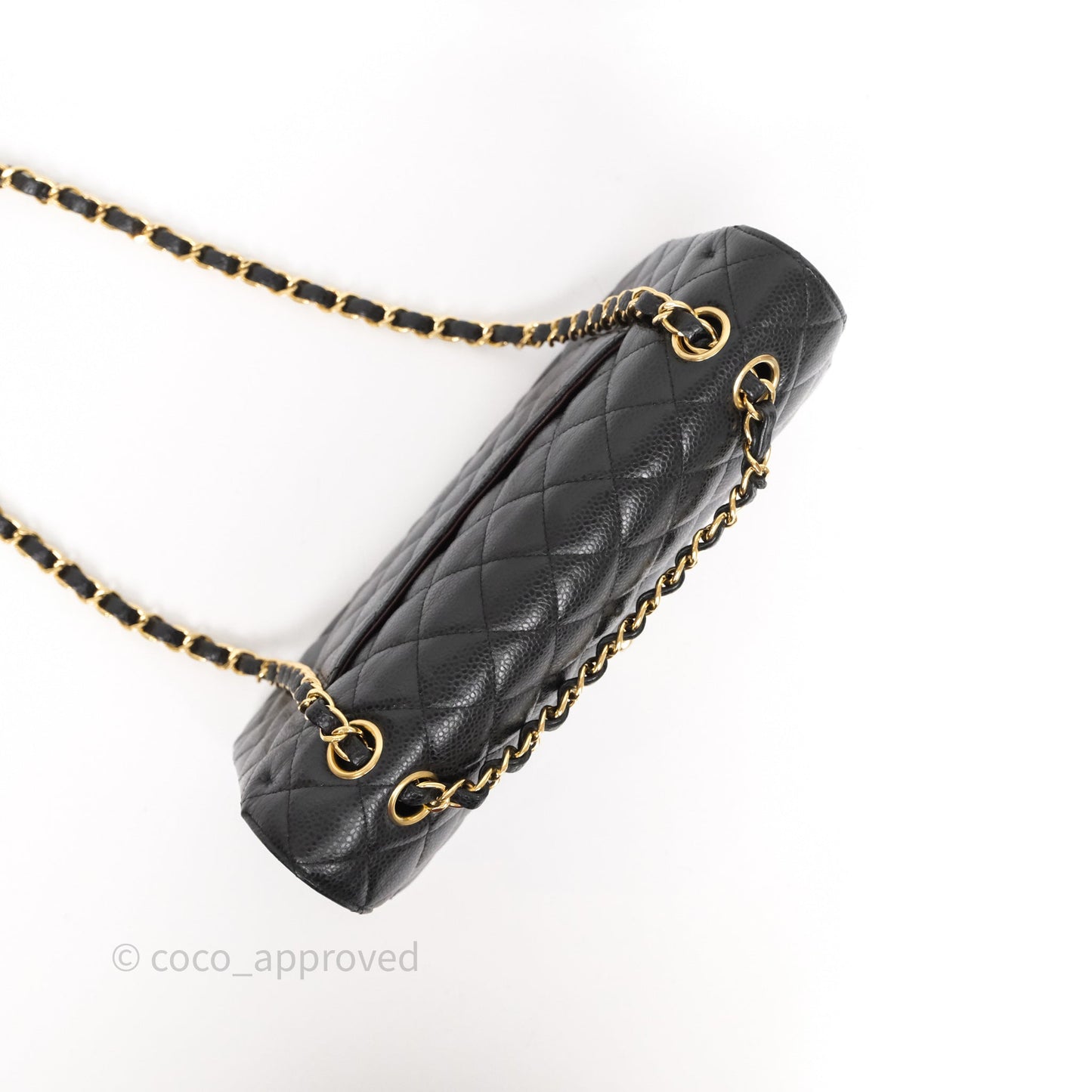 Chanel Classic M/L Medium Flap Quilted Black Caviar Gold Hardware
