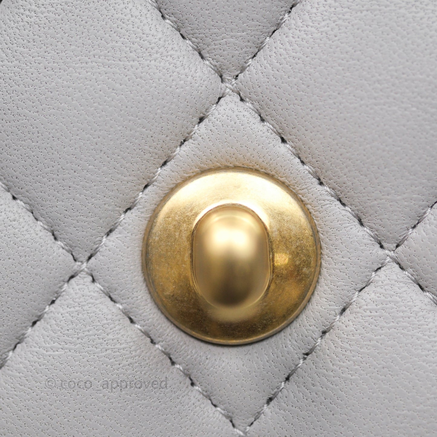 Chanel Top Handle Mini Rectangular Flap Bag Grey Lambskin Aged Gold Hardware