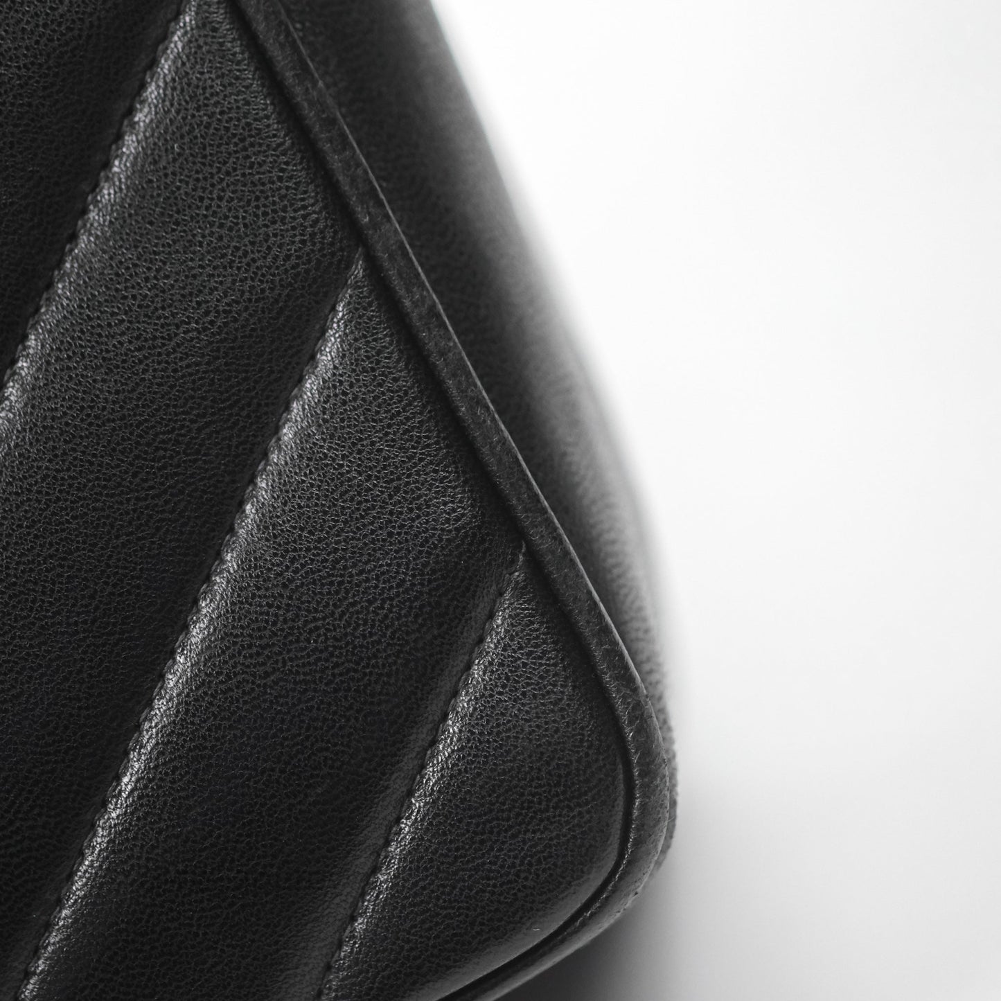 Chanel Vintage Chevron Envelope Flap Bag Black Lambskin 24K Gold Hardware
