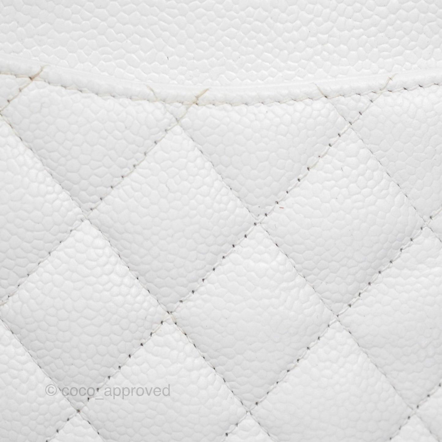 Chanel Classic M/L Medium Double Flap White Caviar Silver Hardware