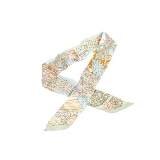 Hermes De l'Ombrelle aux Duels Silk Twilly
