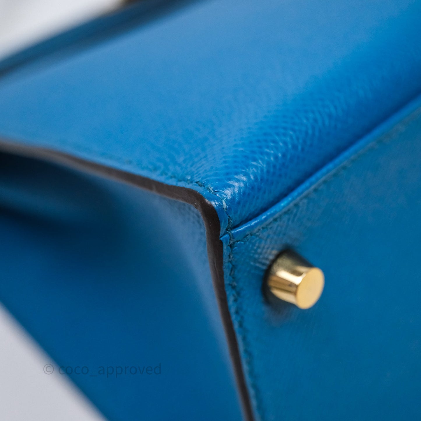 Hermès Kelly 28 Blue Epsom Gold Hardware