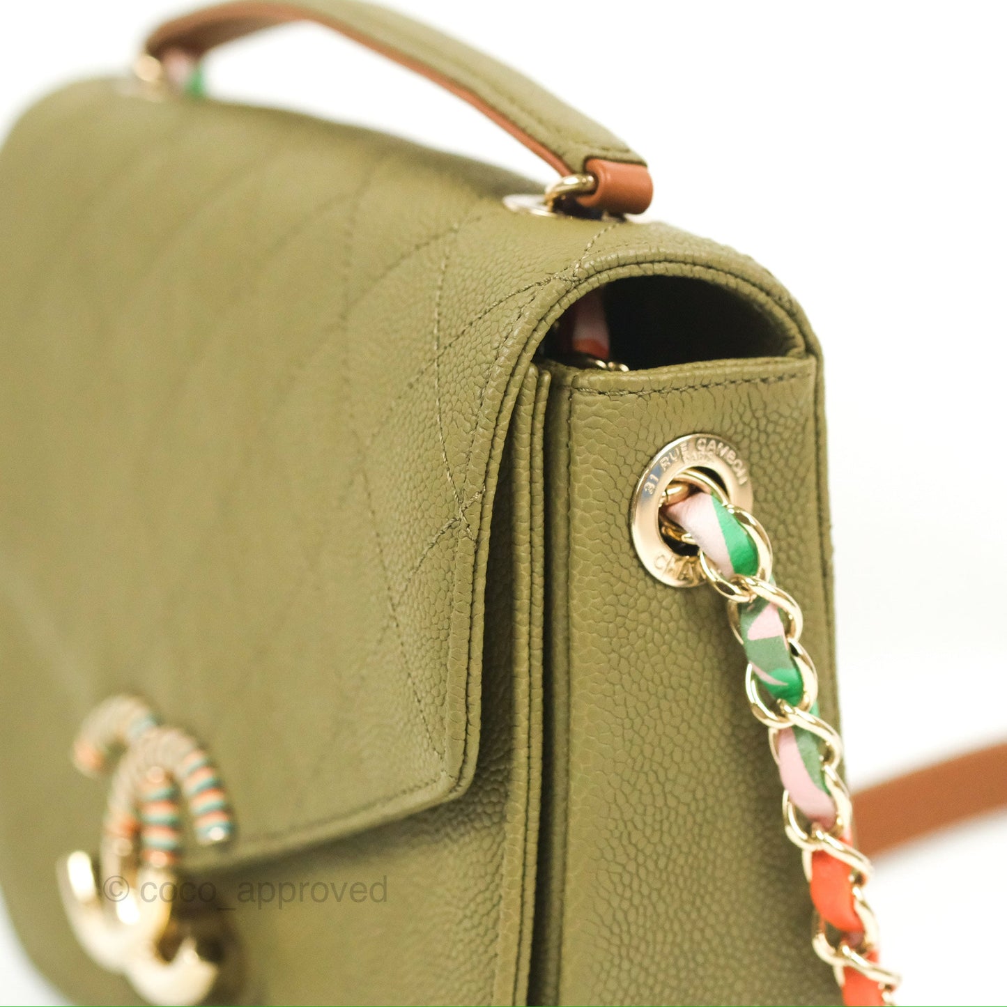 Chanel Small Cuba Top Handle Flap Khaki Caviar