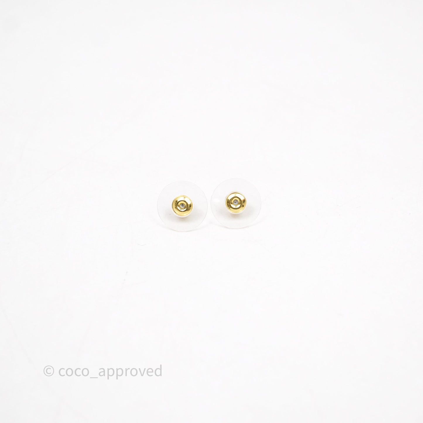 Chanel CC Crystal Pearl Earrings Gold Tone 21P